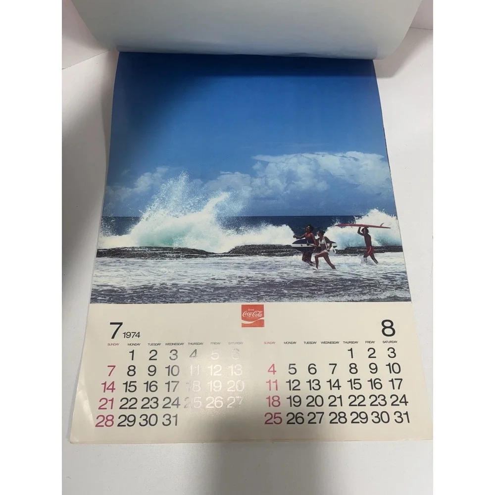 1973 + 1974 Coca Cola Coke Advertising Calendar Bird Vintage Original Rare‎